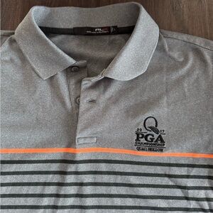 RLX Golf Shirt Mens Large Stripe Quail Hallow PGA Championship 2017 Ralph Lauren